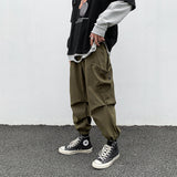 Men Cargo Pants Summer Overalls Men's Loose Casual Wide-Leg Pants