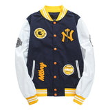 Yankees Letter Jacket Spring/Summer Men's and Women's Baseball Uniform Casual Patchwork Jacket Student All-Matching Jacket