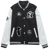 Yankees Letter Jacket Spring/Summer Men's and Women's Baseball Uniform Casual Patchwork Jacket Student All-Matching Jacket