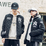 Yankees Letter Jacket Autumn and Winter Thickening Jacket Cotton Coat Men's and Women's Casual Baseball Uniform Cotton-Padded Jacket