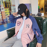 Yankees Letter Jacket Spring and Summer Men's and Women's Baseball Uniform Letter Embroidery Color Matching Short Coat