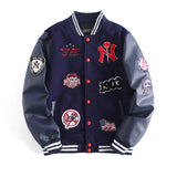 Yankees Letter Jacket Autumn and Winter Cotton Padded Casual Baseball Uniform Long Sleeve Jacket
