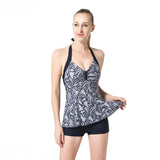 Women Plus Size Swimwear Tankinis Conservative Boxer Swimsuit Beach Vacation