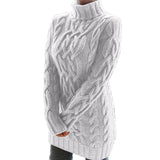 Sweater Dress Outfit With Tights 2 Pieces Set Autumn and Winter Thickening Two Lapel Retro Thick Line Cable-Knit Sweater Dress