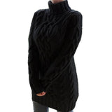 Sweater Dress Outfit With Tights 2 Pieces Set Autumn and Winter Thickening Two Lapel Retro Thick Line Cable-Knit Sweater Dress