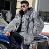 Beaver Coat Men Winter Warm Hooded Jacket Marten Overcoats