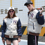 Yankees Letter Jacket Winter Loose Jacket Coat Hooded Baseball Uniform Coat