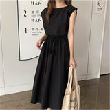 Work Dresses for Teachers Summer Loose Large Size Midi Dress
