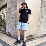Yankees T Shirt Men's and Women's T-shirt Short Sleeve Loose Graffiti Printing round Neck Summer