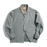 Work Shirts Long Sleeve Shirt Loose Leather V-neck Shirt Men