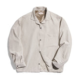Work Shirts Long Sleeve Shirt Loose Leather V-neck Shirt Men