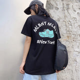 Yankees T Shirt Men's and Women's T-shirt Short Sleeve Loose Graffiti Printing round Neck Summer
