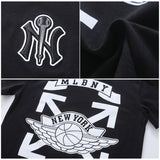 Yankees T Shirt Spring and Summer Men's and Women's Cotton T-shirt Short Sleeve Loose Letters Print Sports and Leisure