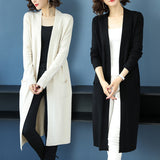 Beth Dutton Outfits Autumn Sweater Women's Inverness Mid-Length Autumn and Winter Knitted Cardigan