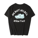 Yankees T Shirt Men's and Women's T-shirt Short Sleeve Loose Graffiti Printing round Neck Summer
