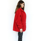 Women Sherpa Jacket Spring, Autumn and Winter Fashion Zipper Plush Comfortable Top Loose Women's Coat
