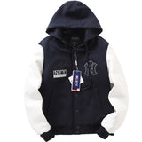 Yankees Letter Jacket Spring and Autumn Hooded Cotton Addition Baseball Uniform Men's and Women's Jacket