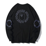 Shark Print Sweatshirts Spring and Autumn Cotton round Neck Long Sleeves T-shirt Men and Women