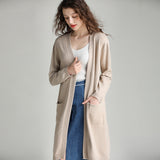 Beth Dutton Outfits Autumn Sweater Women's Inverness Mid-Length Autumn and Winter Knitted Cardigan