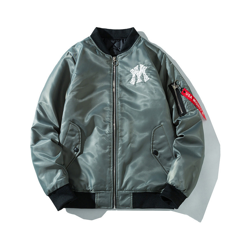 New York NYC Varsity Jacket Stand-up Collar Thick Cotton Jacket Embroidered Baseball Uniform