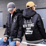 Letterman Jacket Outfit Senior Jackets Varsity Baseball College Coat Mlbny Cotton-Padded Coat Warm Hooded Jacket Loose