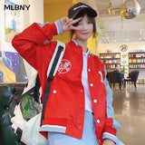 Yankees Letter Jacket Men's and Women's Baseball Uniform Casual Red Coat Jacket