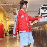 Yankees Letter Jacket Men's and Women's Baseball Uniform Casual Red Coat Jacket