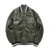 Yankees Letter Jacket Spring Jacket Army Green Quilted Baseball