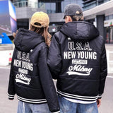 Letterman Jacket Outfit Senior Jackets Varsity Baseball College Coat Mlbny Cotton-Padded Coat Warm Hooded Jacket Loose