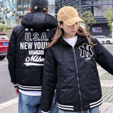 Yankees Hooded Jacket Loose Baseball Uniform Men and Women