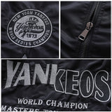 Yankees Letter Jacket Loose Casual Sports Baseball Uniform Men's and Women's Jacket Army Green