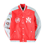 Yankees Letter Jacket Men's and Women's Baseball Uniform Casual Red Coat Jacket
