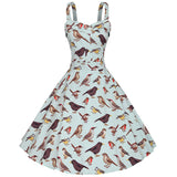 Vintage Empire Waist Dress Vintage Elegant Girdle Printed Sling Large Swing Tuxedo Dress