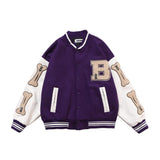 Varsity Baseball Jacket for Men Embroidered Baseball Uniform Contrast Patchwork Jacket Hip Hop Trend Coat Street Tide
