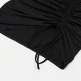 Women Summer Dresses Midi Dress Sexy Solid Color Pleated Pleating Short Skirt Dress for Women