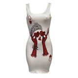 Fashion Poker Positioning Printed Suspender Dress