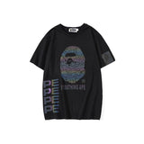 Shark Print T Shirt Summer Reflective Color T-shirt Short Sleeve