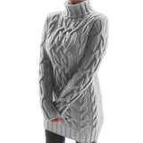 Sweater Dress Outfit With Tights 2 Pieces Set Autumn and Winter Thickening Two Lapel Retro Thick Line Cable-Knit Sweater Dress