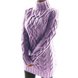 Sweater Dress Outfit With Tights 2 Pieces Set Autumn and Winter Thickening Two Lapel Retro Thick Line Cable-Knit Sweater Dress
