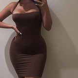 Homecoming Dresses Women's Summer Slim Solid Color Sleeveless