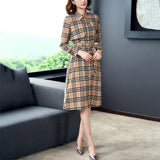 Vintage Shirt Dress Long Sleeve Tartan plaid dress
