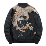 Varsity Jacket Embroidered Jacket Men's Ukiyo-E Phoenix Embroidery Baseball Uniform Jacket MA-1 Jacket