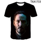 John Wick Keanu T Shirt John Wick3d Printed round Neck T-shirt Men and Women