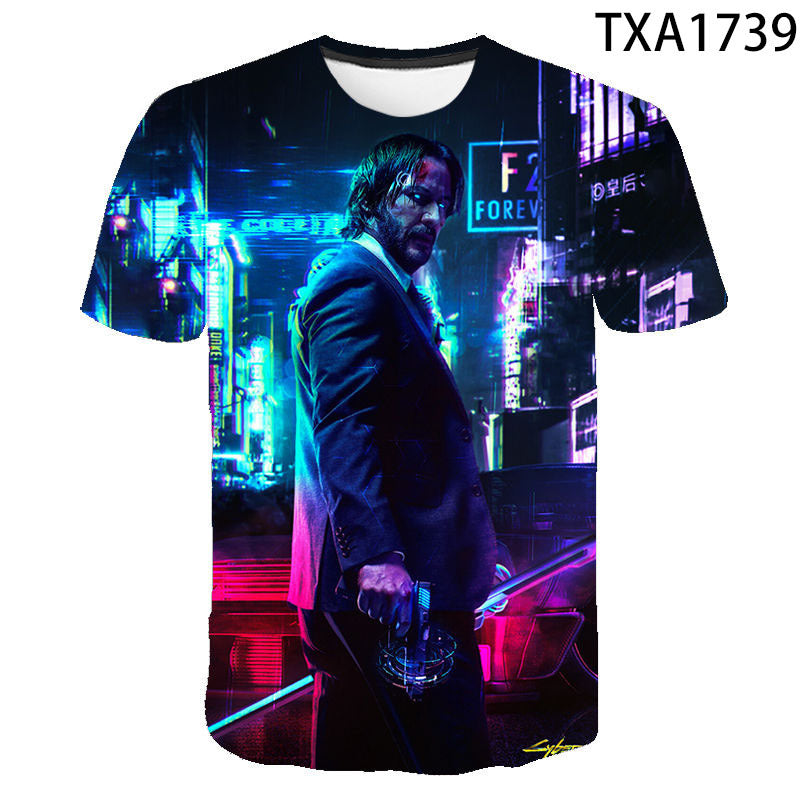 John Wick Keanu T Shirt John Wick3d Printed round Neck T-shirt Men and Women