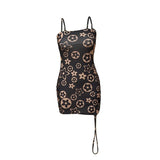 Women Plaid Dress Women Checkered Bodycon Sexy Dresses Summer Printed Plaid Sling Short Sexy Nightclub Dress