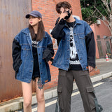 Spray Painted Jacket Spring and Autumn Graffiti Jacket Denim Jacket Coat Women