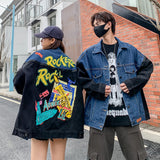 Spray Painted Jacket Spring and Autumn Graffiti Jacket Denim Jacket Coat Women