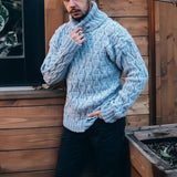 Mens Chunky Knit Men Sweaters Autumn and Winter Sweater Men's Turtleneck