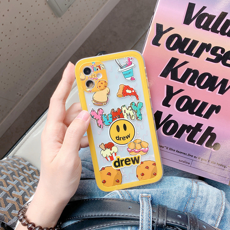 justin b drew phone case Drew Smiley Face IPhone8 Phone Case Apple 11pro Transparent