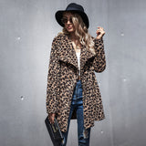 Women Sherpa Jacket Faux Fur Coat Female Mid-Length Autumn and Winter Woolen Coat